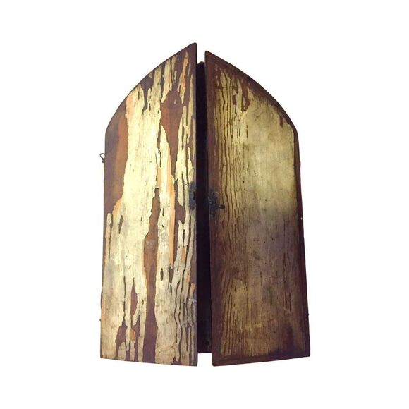 Antique Russian Christian Orthodox Triptych Icon Mother Virgin Madonna Jesus - Picture 6 of 13